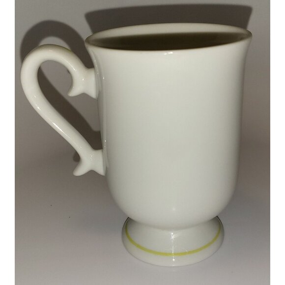 Vintage Royal Crown Butterfly And Flowers With Green/Yellow Stripe Mug RARE - Picture 3 of 12